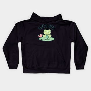 FUNNY CUTE FROG, FROG OFF Kids Hoodie